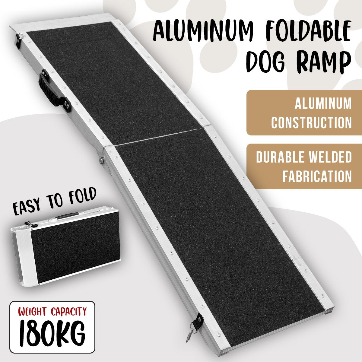 Furtastic Foldable Aluminium Dog Ramp - 183 x 38cm