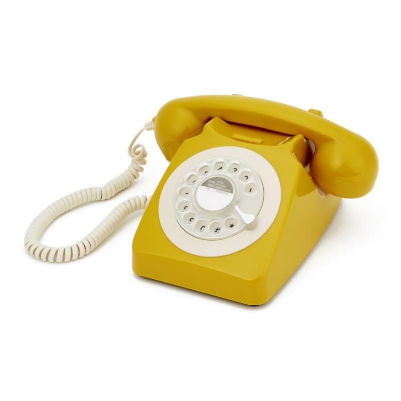 GPO 746 ROTARY TELEPHONE - MUSTARD