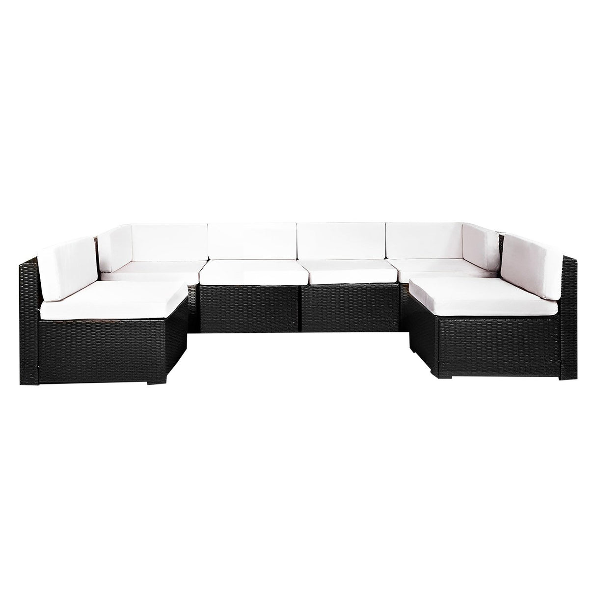 6pc Black PE Rattan Outdoor Sofa Furniture Garden Patio Set Black