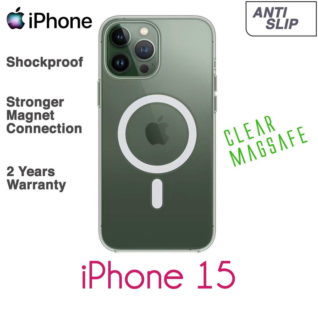 Magsafe iPhone Clear Cover Shockproof Non Slip Apple Case MagSafe