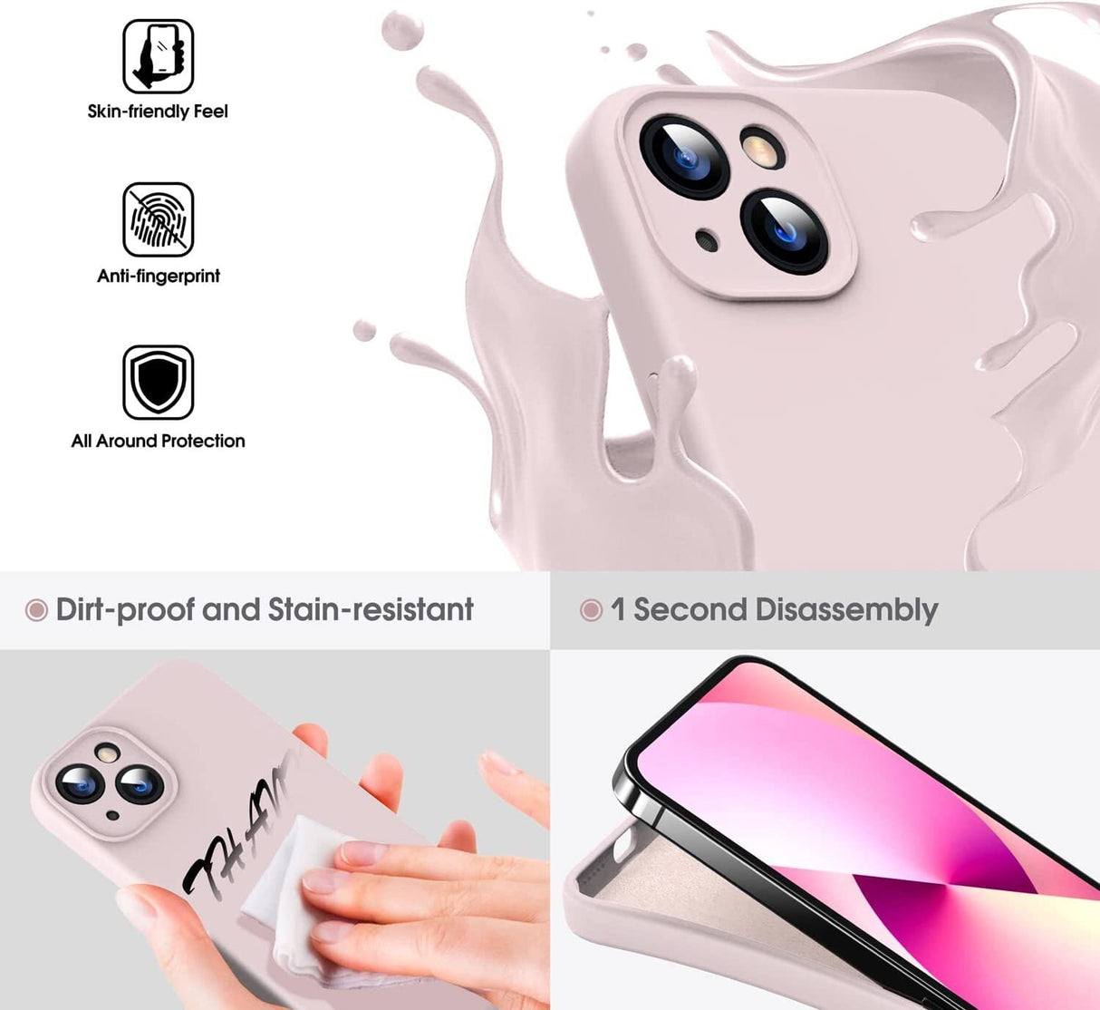 iPhone Case 17 16 15 14 12 11 13 Pro Max XR Mini Plus Shockproof Silicone Cover