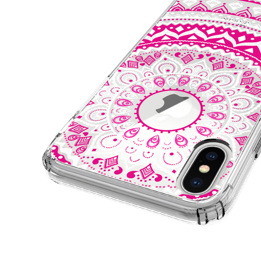 New iPhone X Xs Max XR 8 7 6 6s Plus Mandala Pattern Clear Print Cover Case