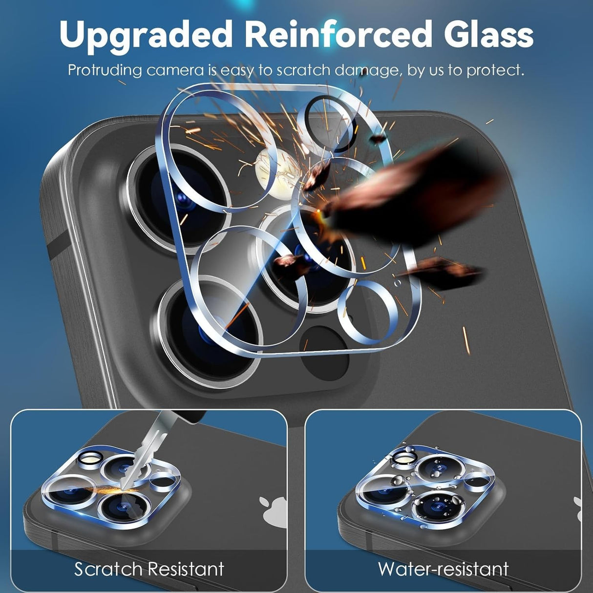 2X For iPhone 14 13 12 11 Pro Max Camera Lens Tempered Glass Screen Protector