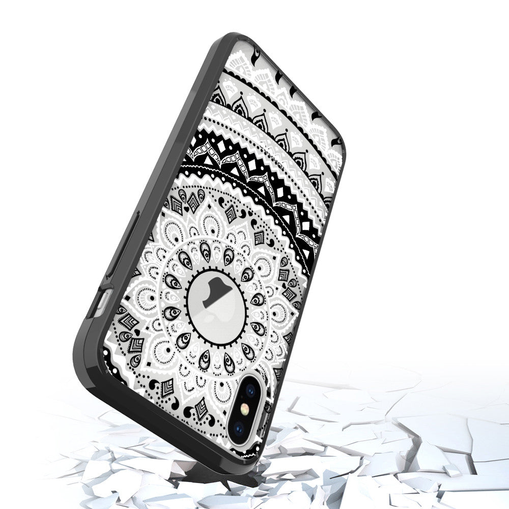 New iPhone X Xs Max XR 8 7 6 6s Plus Mandala Pattern Clear Print Cover Case
