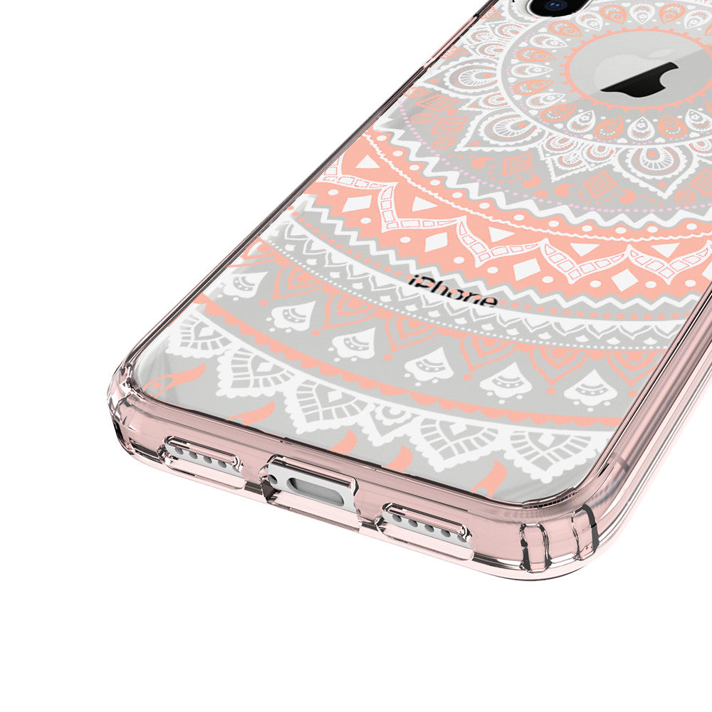 New iPhone X Xs Max XR 8 7 6 6s Plus Mandala Pattern Clear Print Cover Case