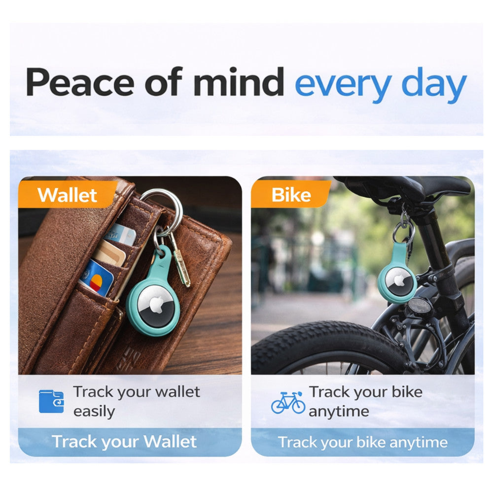 For Apple AirTag Silicone Case Cover Keychain Holder Protective Key Ring