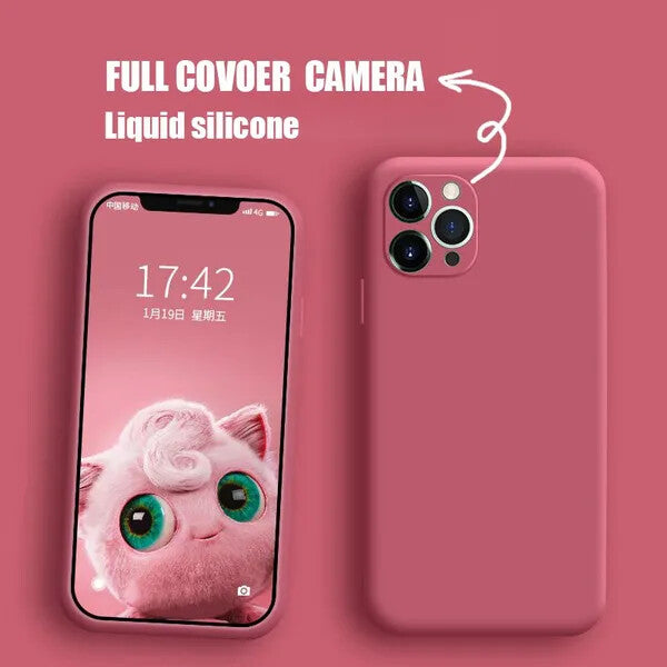 iPhone Case 17 16 15 14 12 11 13 Pro Max XR Mini Plus Shockproof Silicone Cover