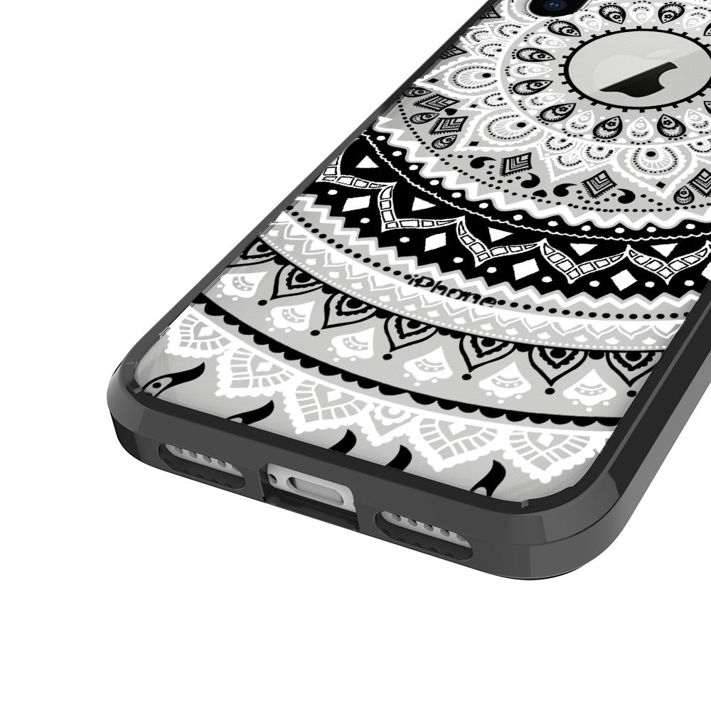 New iPhone X Xs Max XR 8 7 6 6s Plus Mandala Pattern Clear Print Cover Case