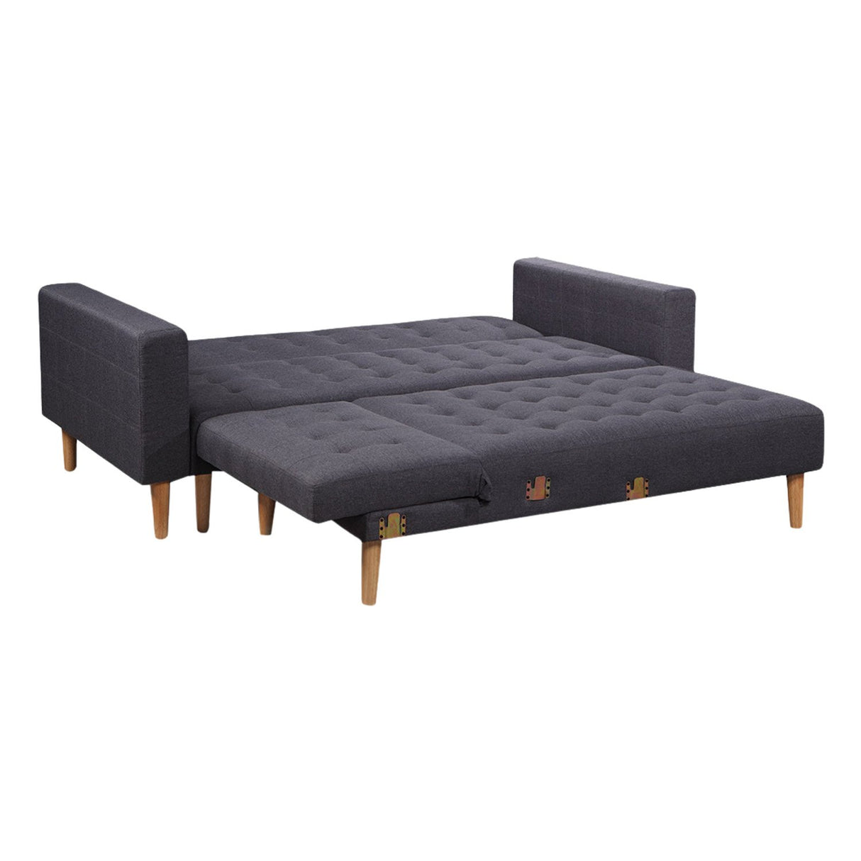 Sarantino Linen Fabric Corner Sofa Bed Couch Lounge w/ Chaise D.Grey