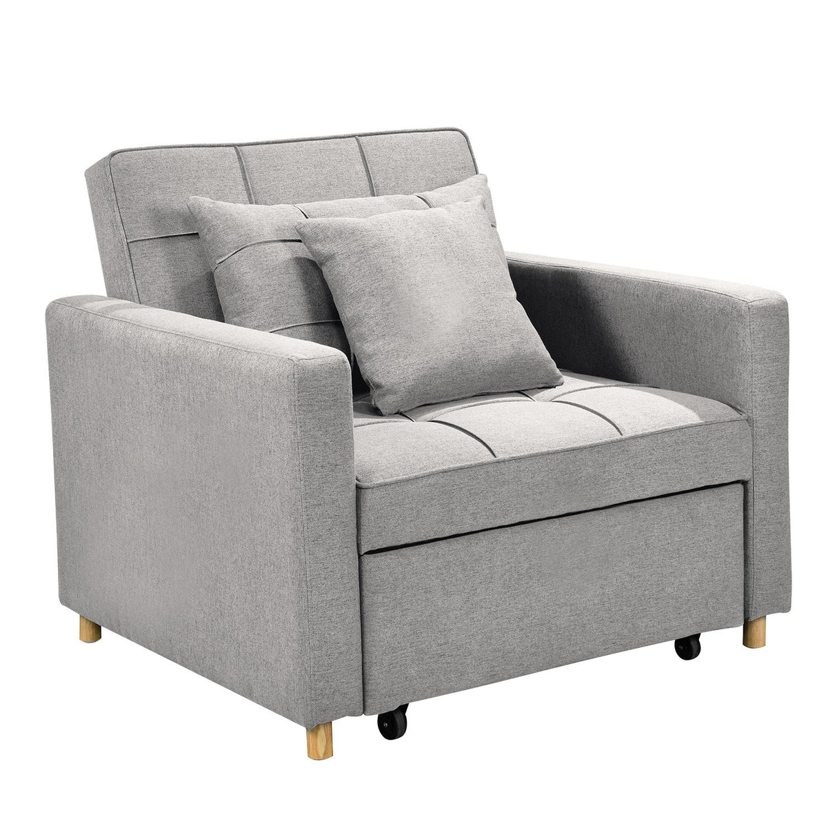 Suri 3-in-1 Convertible Sofa Chair Bed Lounger by Sarantino Light Grey
