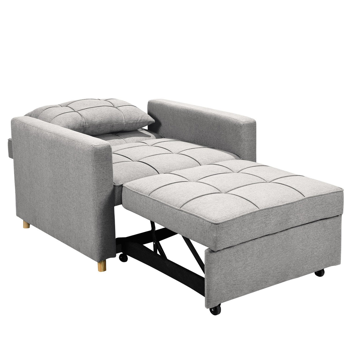 Suri 3-in-1 Convertible Sofa Chair Bed Lounger by Sarantino Light Grey