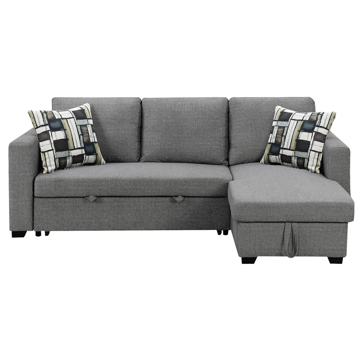 Fontana Pullout Sofa Bed with Storage Chaise Lounge Sarantino - Grey