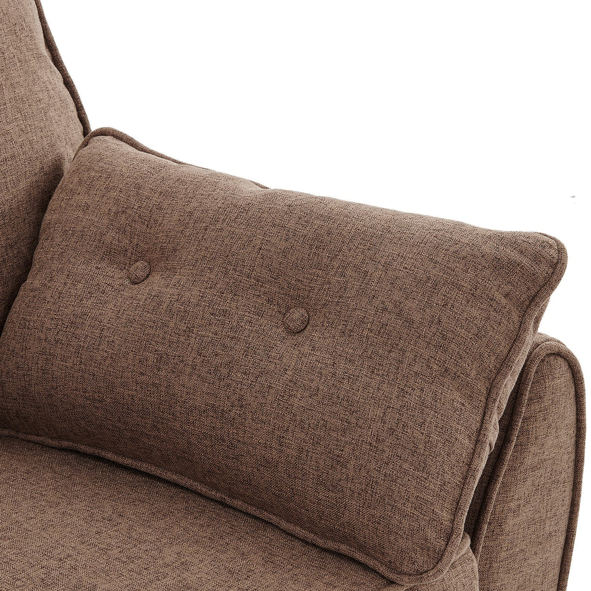 Sarantino 3 Seater Modular Linen Fabric Sofa Bed Couch Futon - Brown