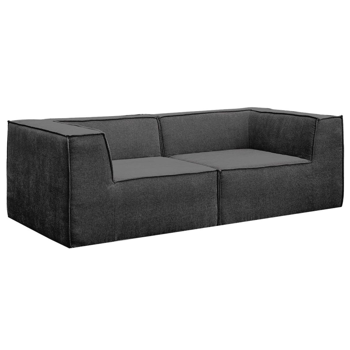 Sarantino Novi 3-Seater Modular Sofa Ottoman Charcoal Black Non-Slip Bottom Lounge