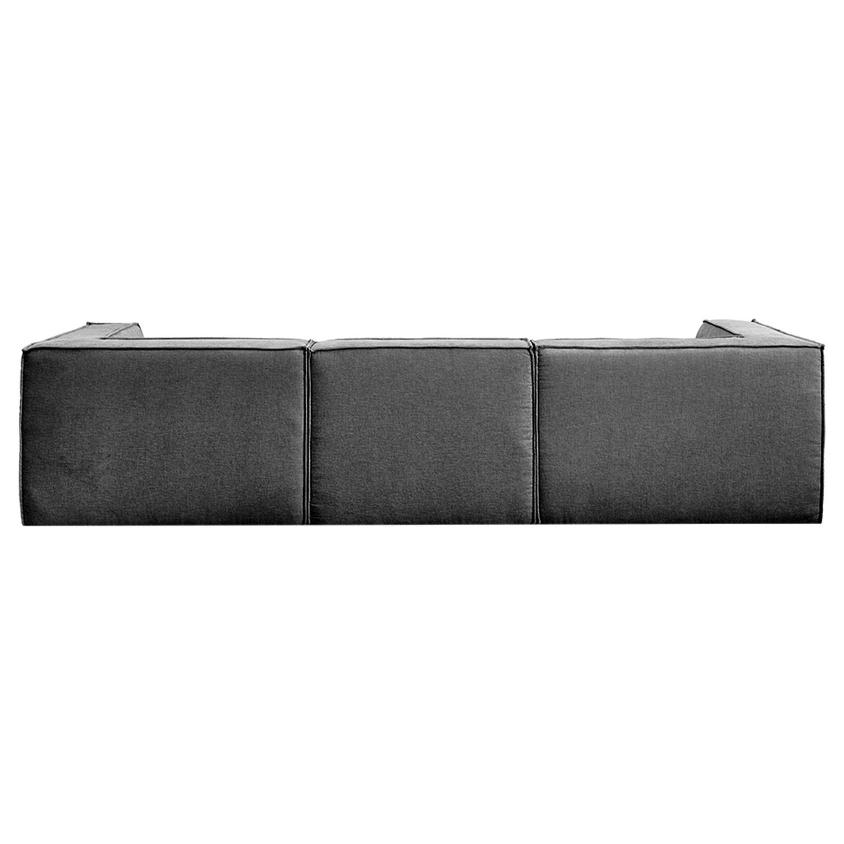 Sarantino Novi 3-Seater Modular Sofa Ottoman Charcoal Black Non-Slip Bottom Lounge