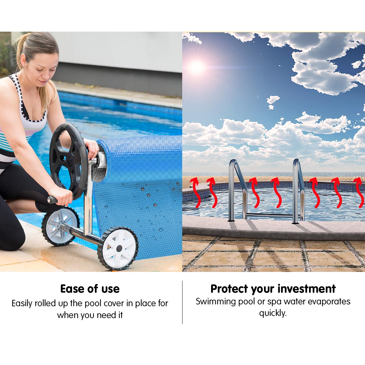 400 Micron Solar Swimming Pool Cover 6.5m x3m - Blue