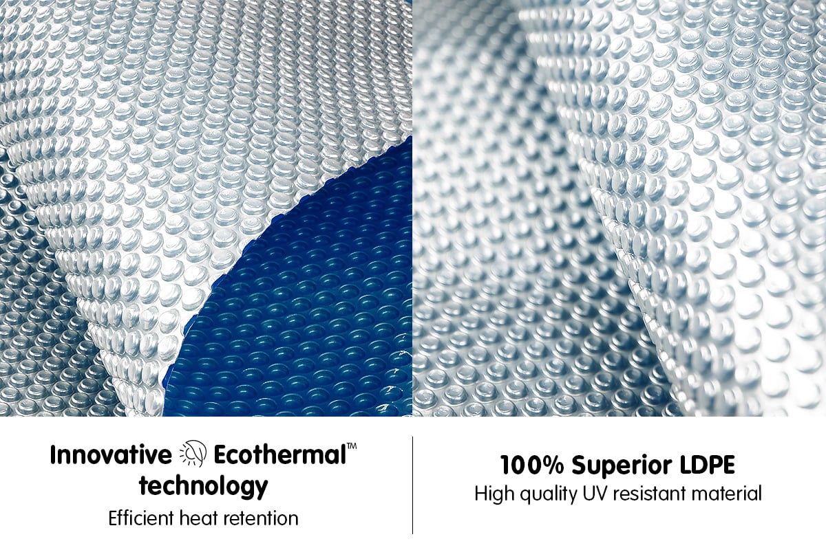 400 Micron Solar Swimming Pool Cover - Blue/Silver 10.5m x 4.2m