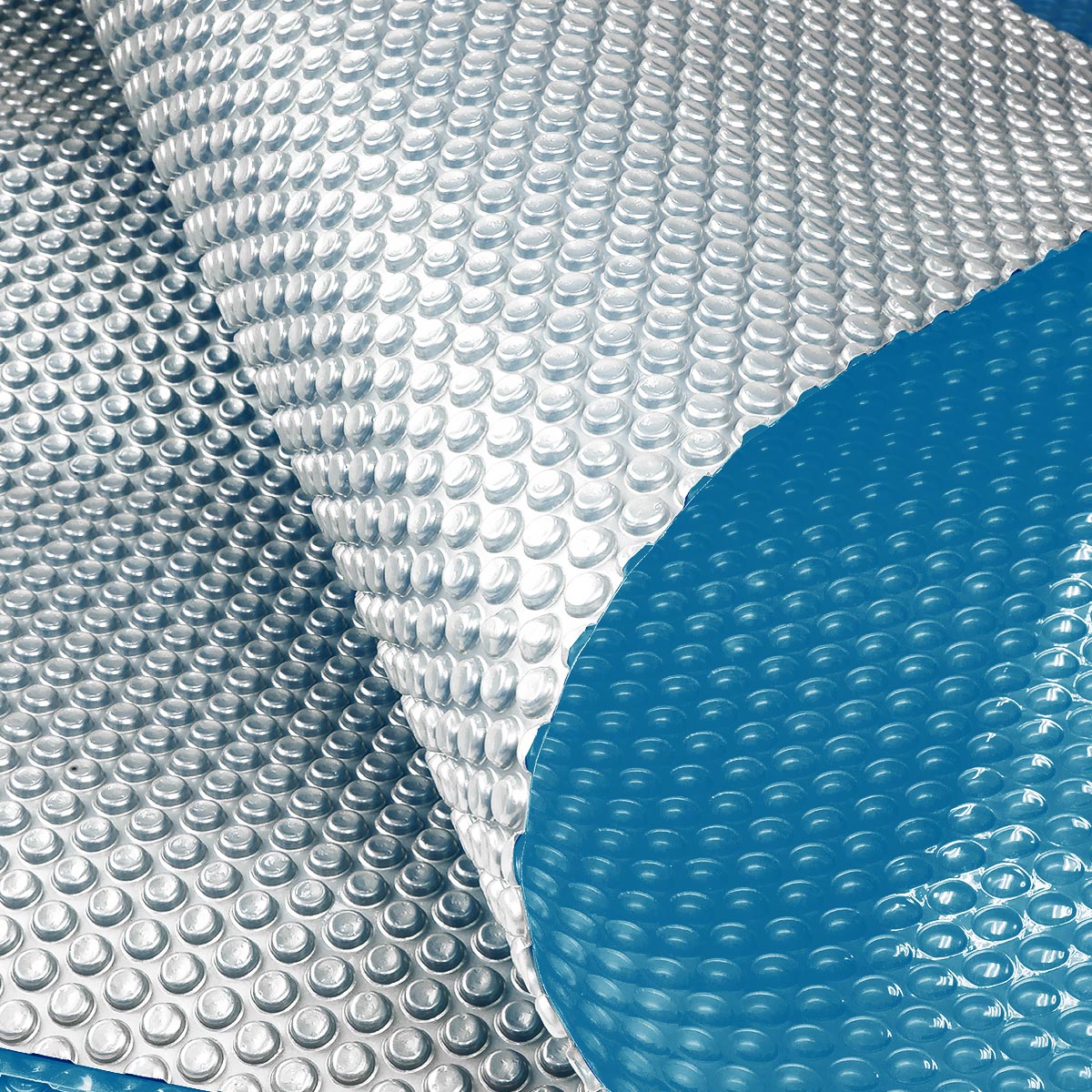 400 Micron Solar Swimming Pool Cover - Blue/Silver 10.5m x 4.2m