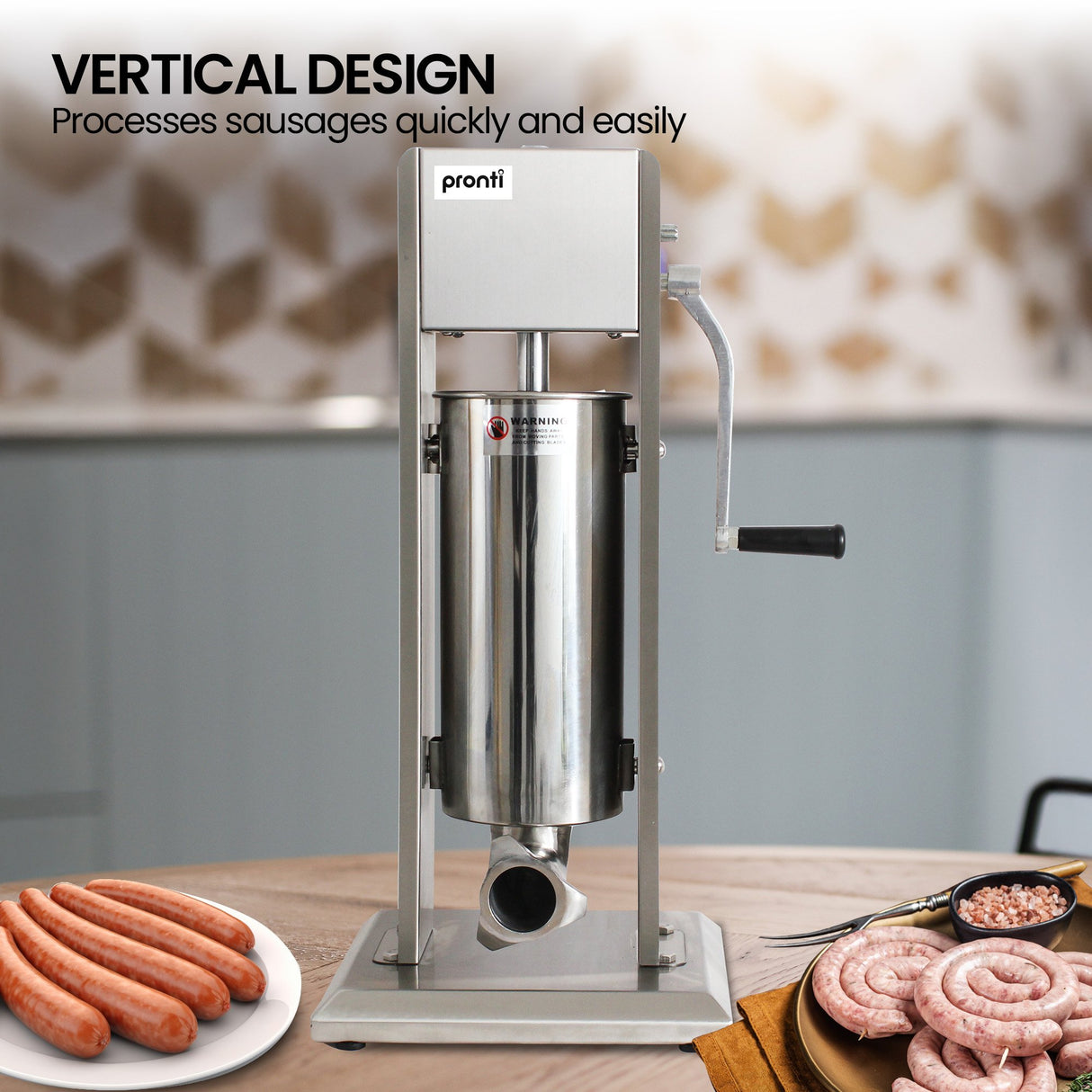 Pronti 5L Stainless Steel Vertical Sausage Stuffer