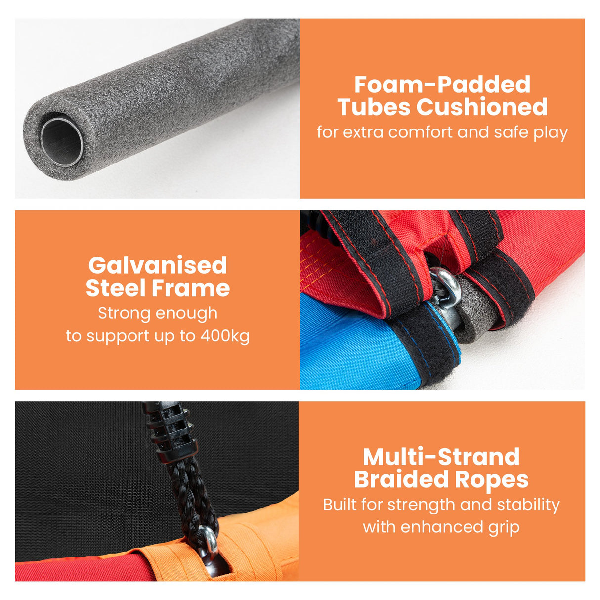 Kahuna Kids 1.2m Tree Saucer Swing Set Round with Hanging Straps 400kg Capacity