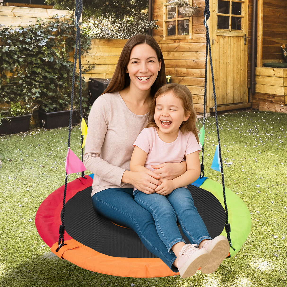 Kahuna Kids 1.2m Tree Saucer Swing Set Round with Hanging Straps 400kg Capacity