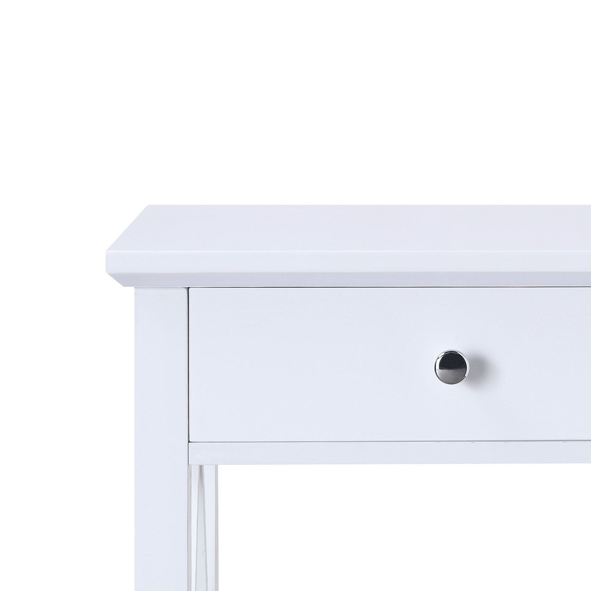 Sarantino Greta Bedside Table with Drawer - White