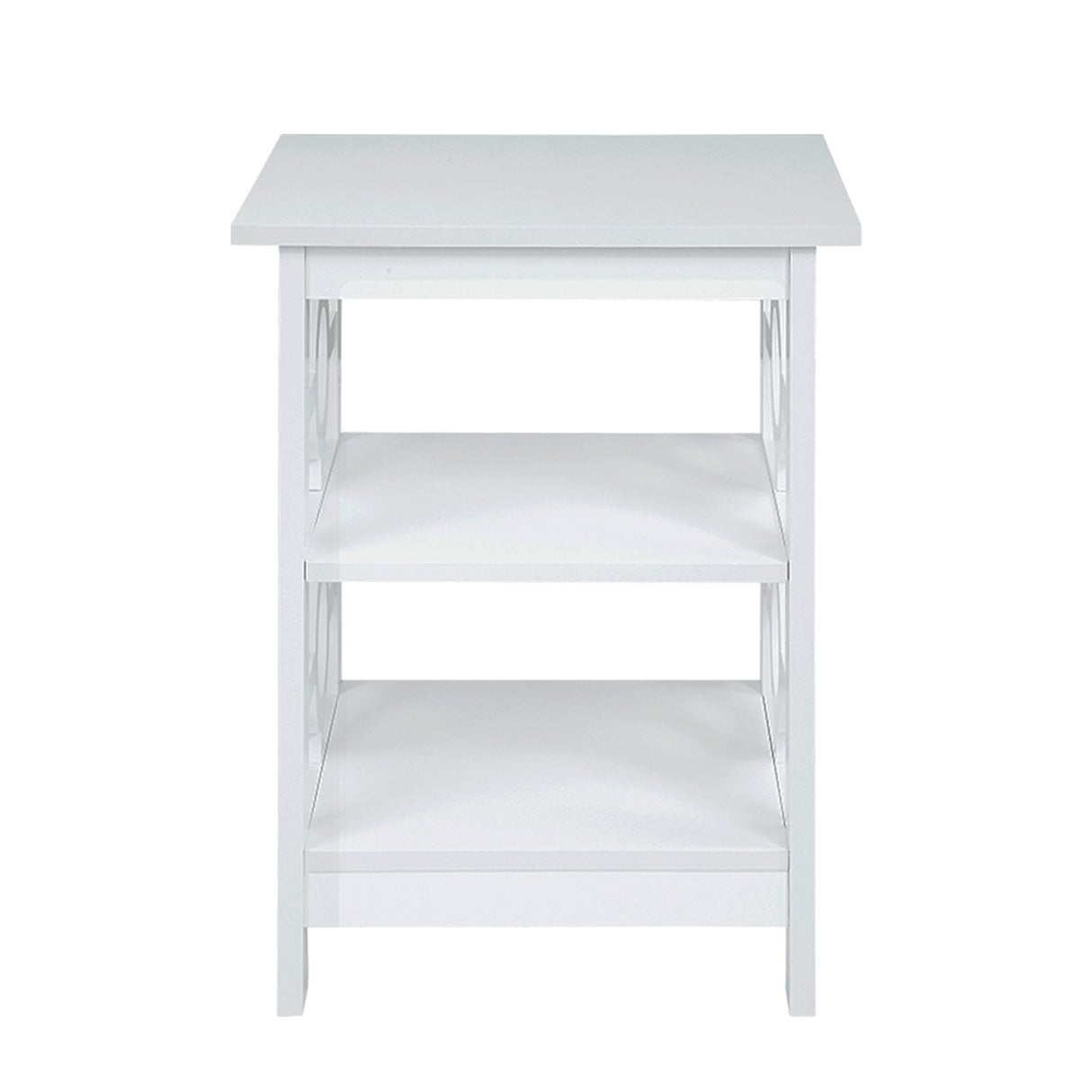 Sarantino Oliver 2-Tier Bedside Table - White