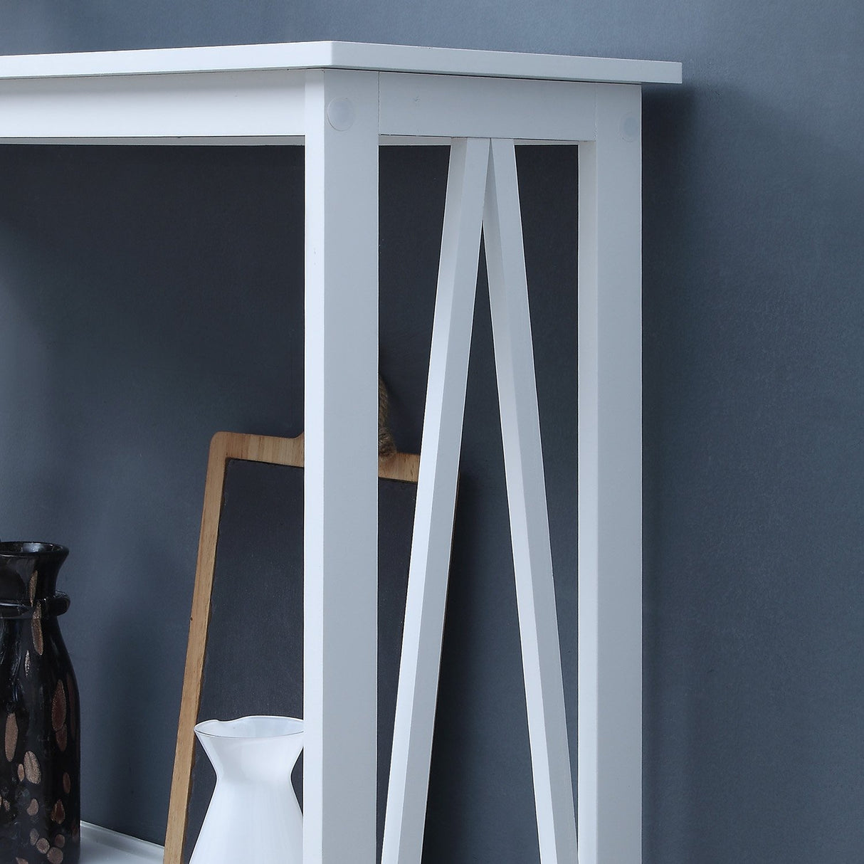 Sarantino Grace A-Frame Console Table in White