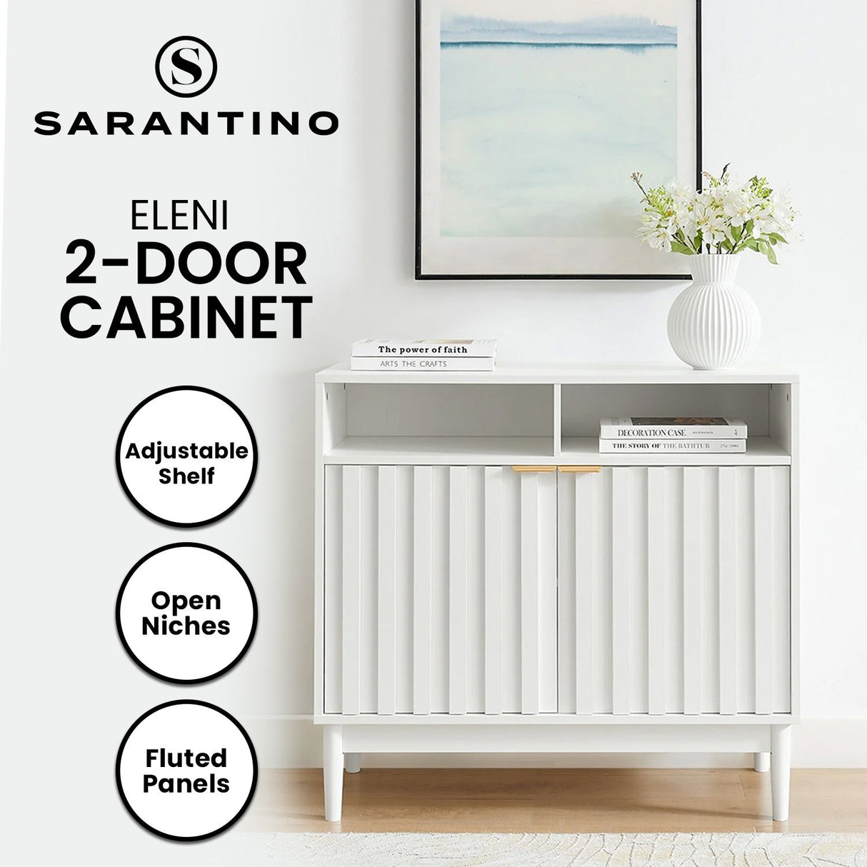 Sarantino Eleni 2-Door Sideboard - White