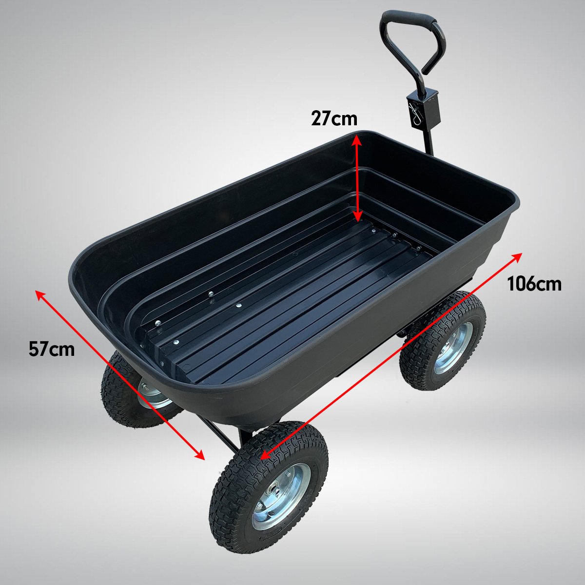 Garden Dump Cart Dumper Wagon Carrier Wheel Barrow 125L