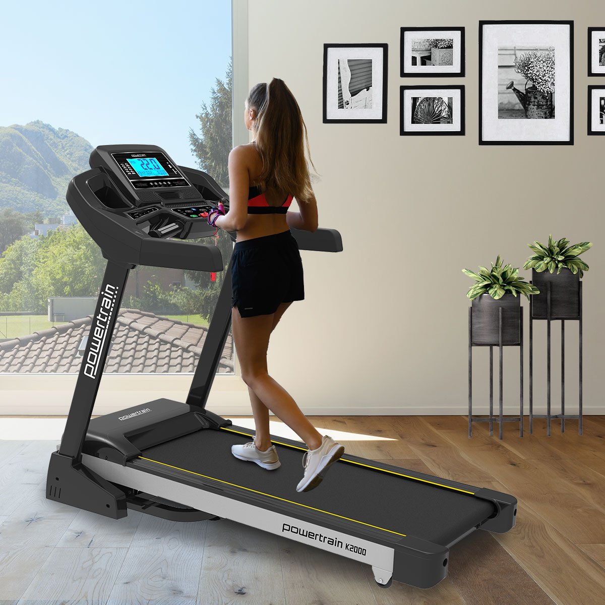 Powertrain 22km/h K2000 Treadmill Running Cardio Exercise w/ Fan & Auto Incline Speed