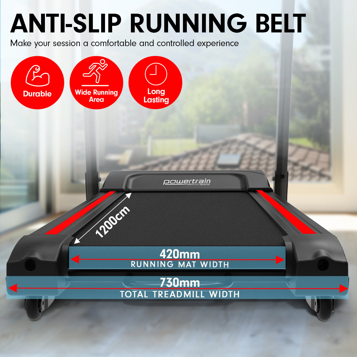 Powertrain K200 Electric Treadmill Folding Home Gym Running Machine