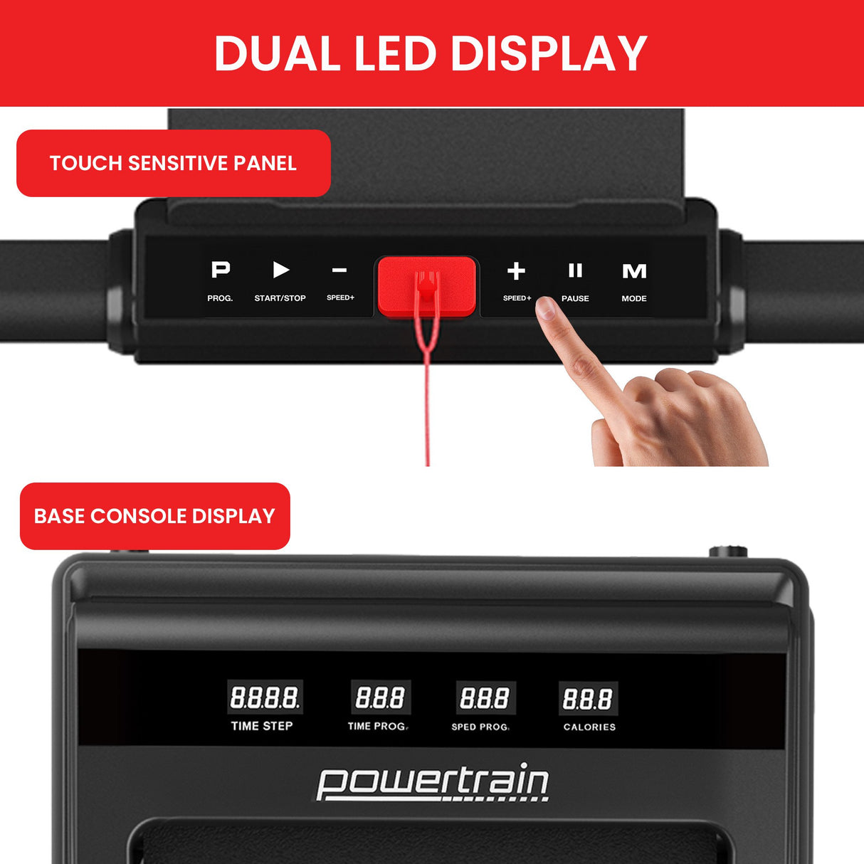 Powertrain K500 Walking Pad Treadmill 2 in 1 Foldable Walking & Running Machine w/2.5HP Motor D