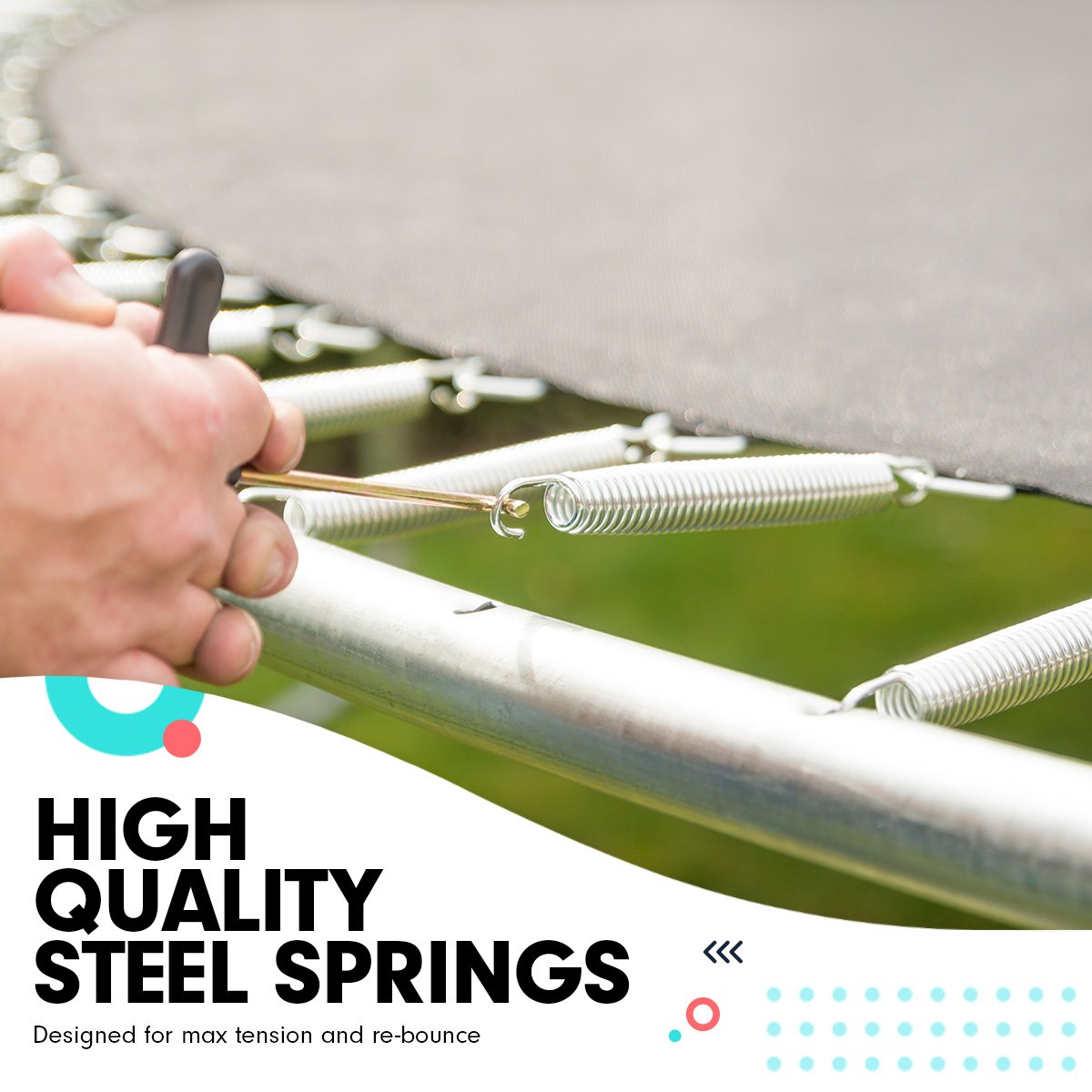 Kahuna Blizzard 8 ft Trampoline Blue with Basketball Set