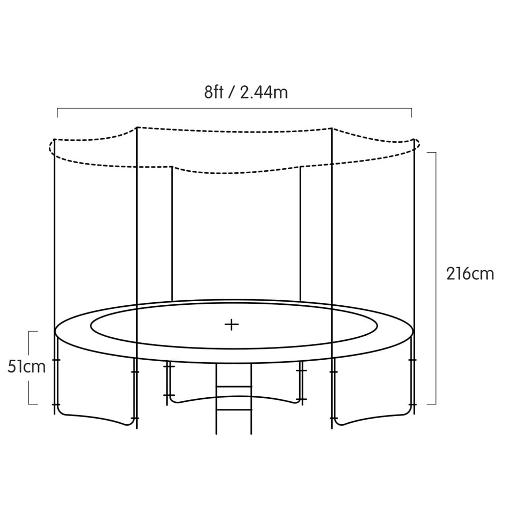 Kahuna Blizzard 8 ft Trampoline Green with Basketball Set