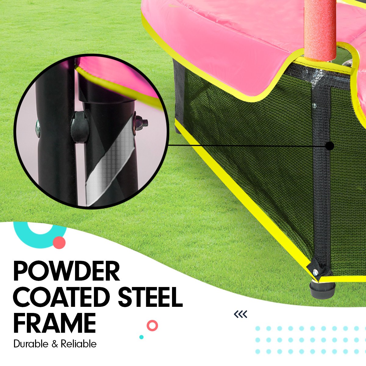 Kahuna Mini 4.5 ft Trampoline Blue Pink