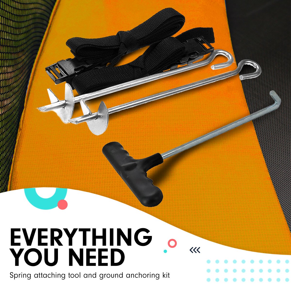 Kahuna Trampoline 8 ft x 14 ft Oval Outdoor - Orange