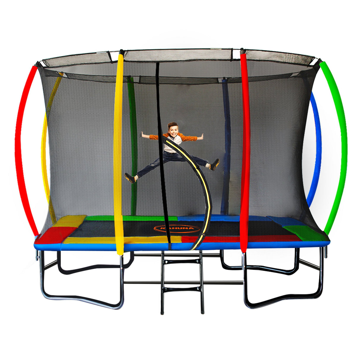Kahuna 8 ft x 11 ft Rectangular Trampoline Rainbow Outdoor