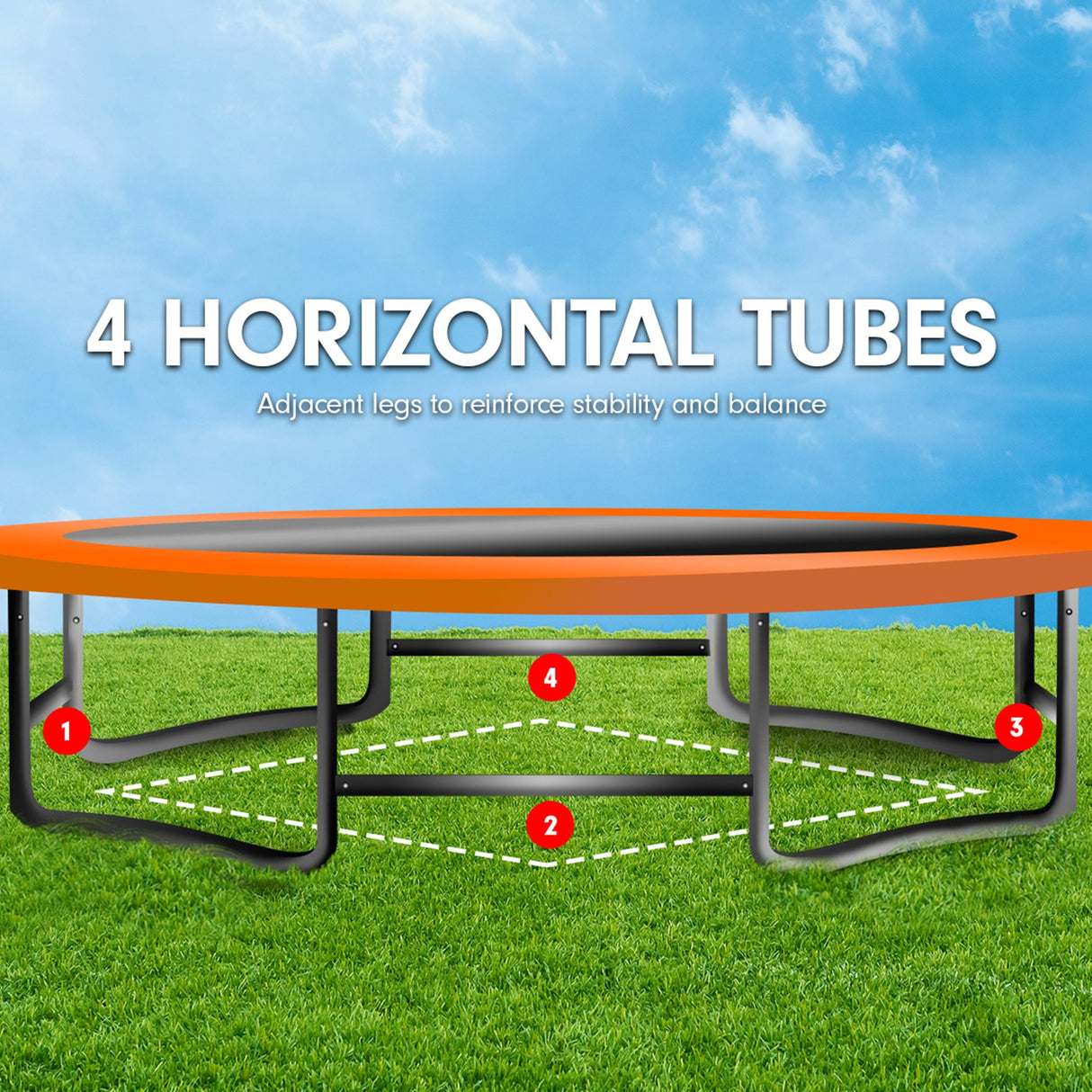 Kahuna 8 ft x 11 ft Rectangular Trampoline Rainbow Outdoor