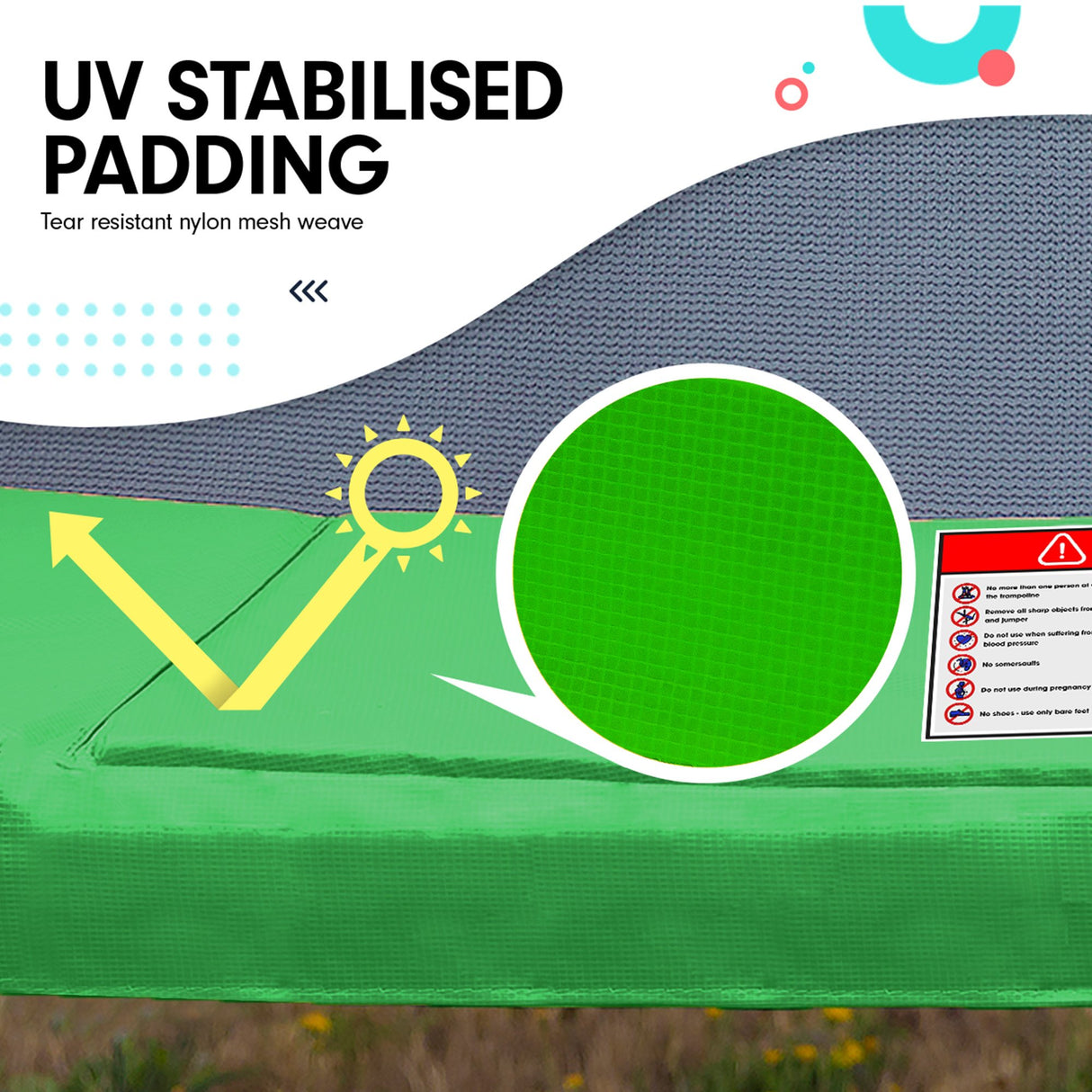 Kahuna 8 ft x 11 ft Rectangular Trampoline Rainbow Outdoor