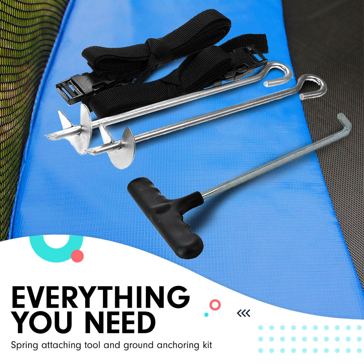 Kahuna 8 ft x 11 ft Rectangular Trampoline Rainbow Outdoor