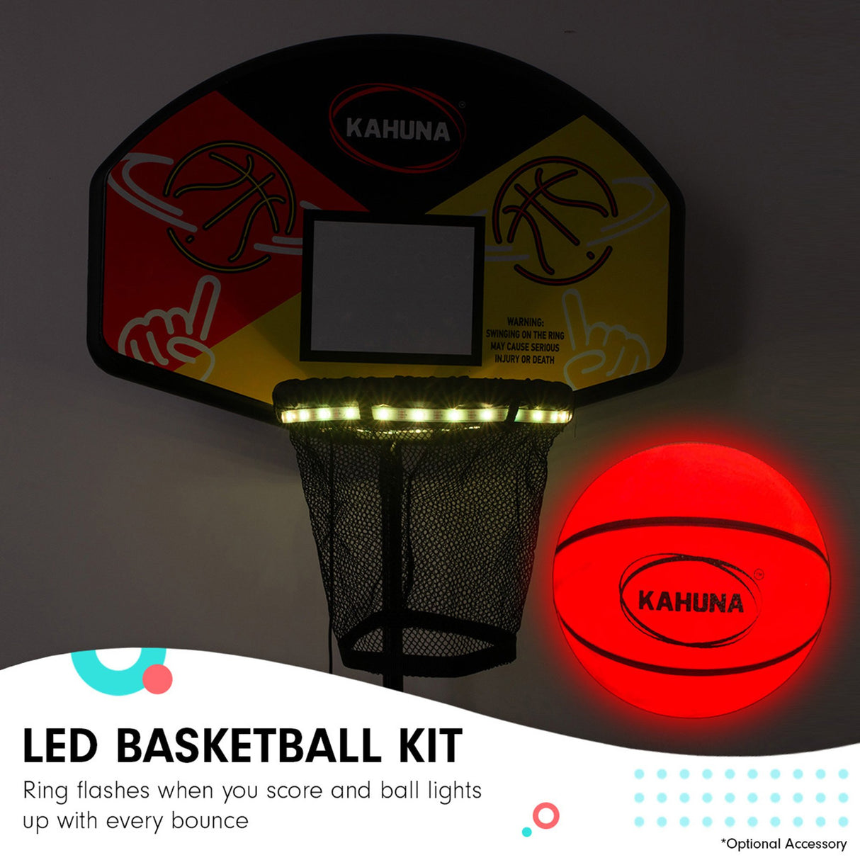 Kahuna 8 ft x 11 ft Rectangular Trampoline Rainbow Outdoor