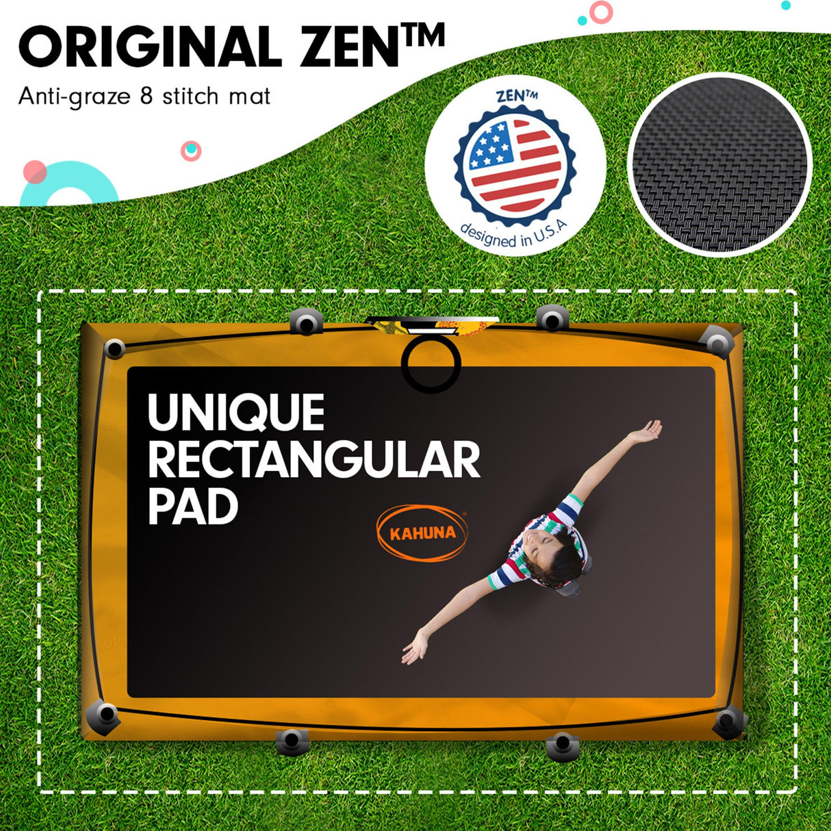 Kahuna Trampoline 8 ft x 11 ft Rectangular Outdoor Orange