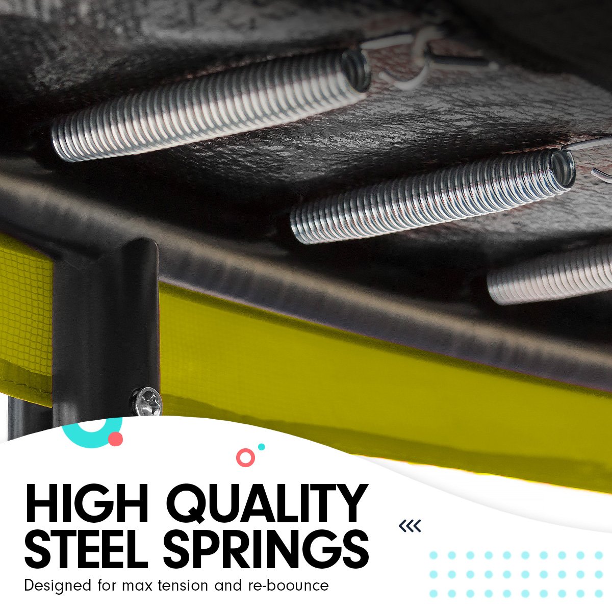 Kahuna Trampoline 8 ft x 11 ft Outdoor Rectangular Rainbow with Basketball Set