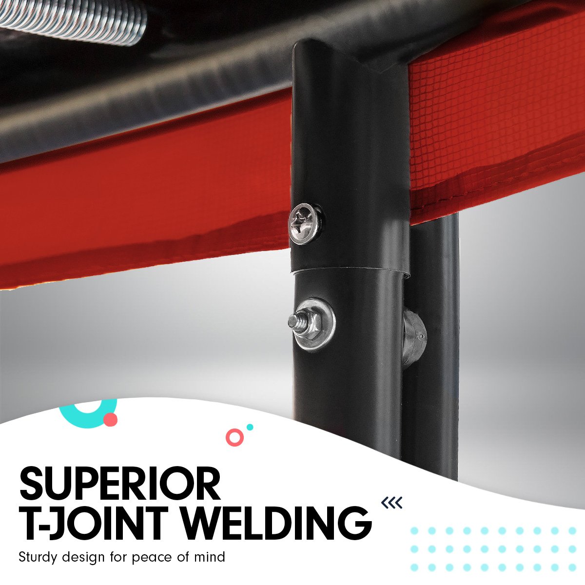 Kahuna Trampoline 8 ft x 11 ft Outdoor Rectangular Rainbow with Basketball Set