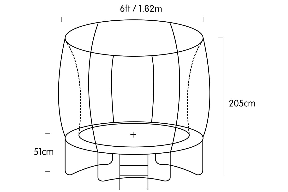 6ft Trampoline Free Safety Net Spring Pad Mat Ladder Basketball Blue