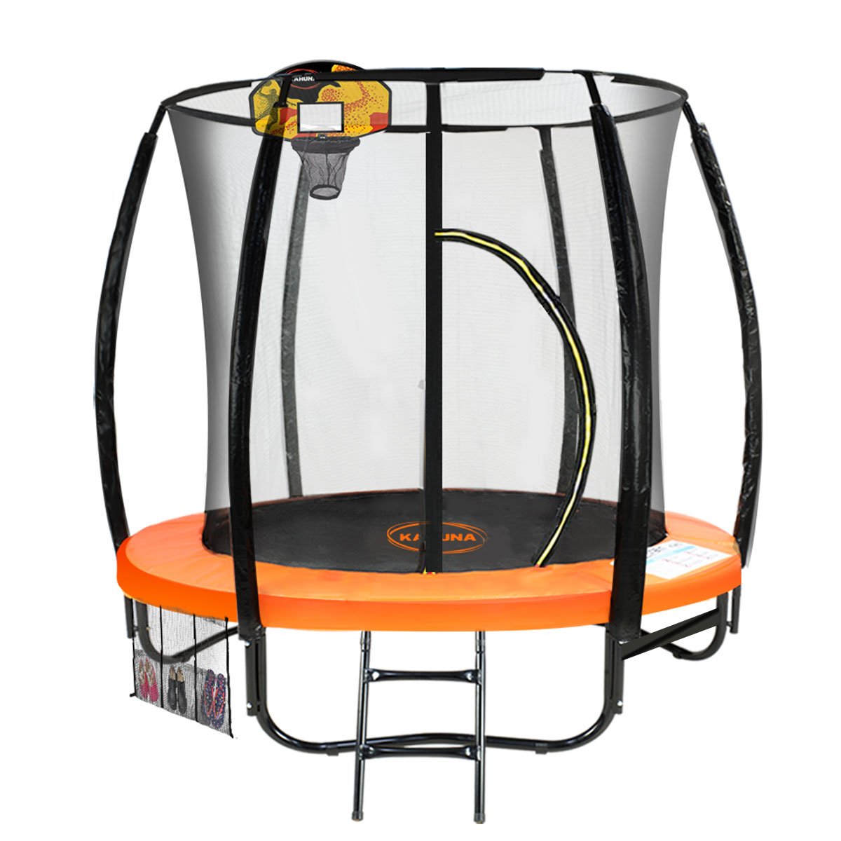Kahuna Trampoline 6 ft with Basketball Set - Orange