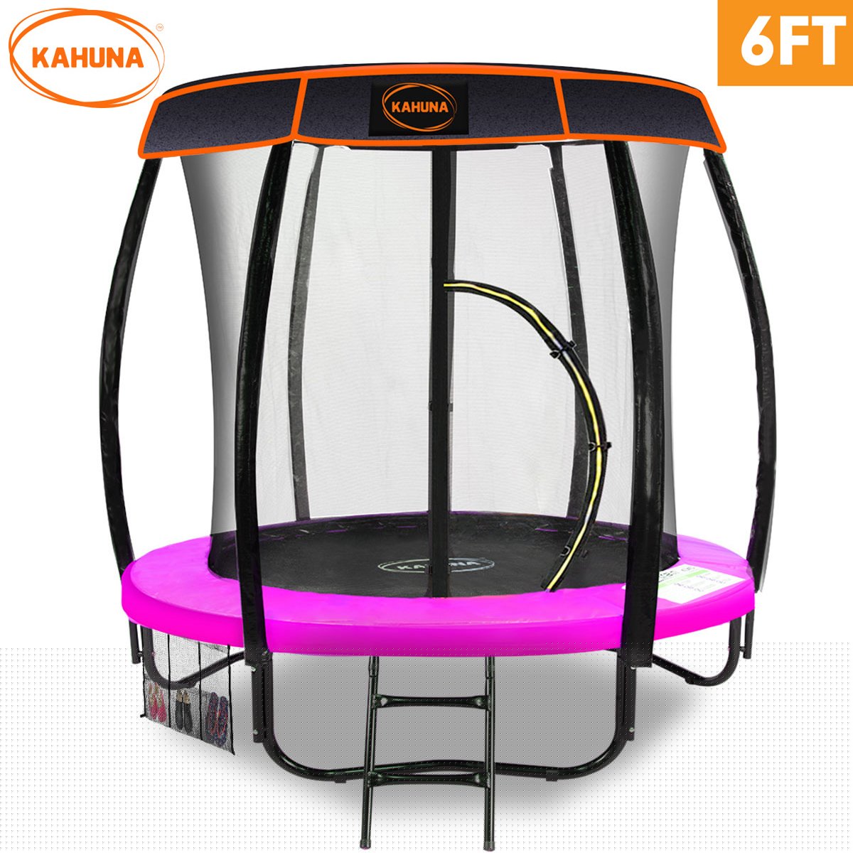 Kahuna Trampoline 6 ft with Roof - Pink