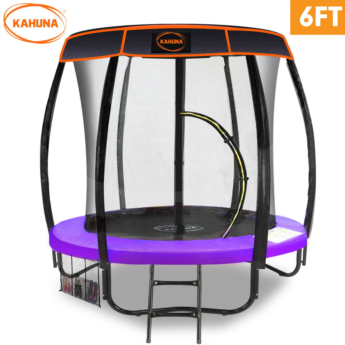 Kahuna Trampoline 6ft with Roof Cover - Purple