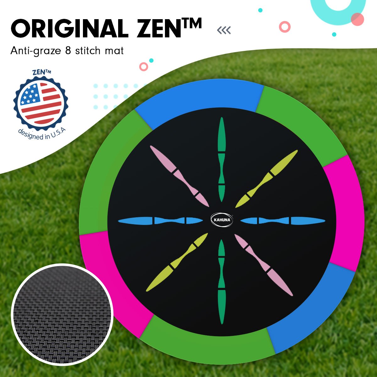 Kahuna Trampoline 6 ft with Basketball Set - Rainbow